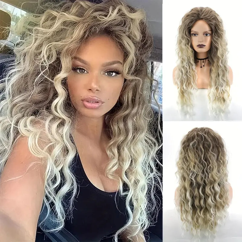 Ombre Long Curly Wavy Wig